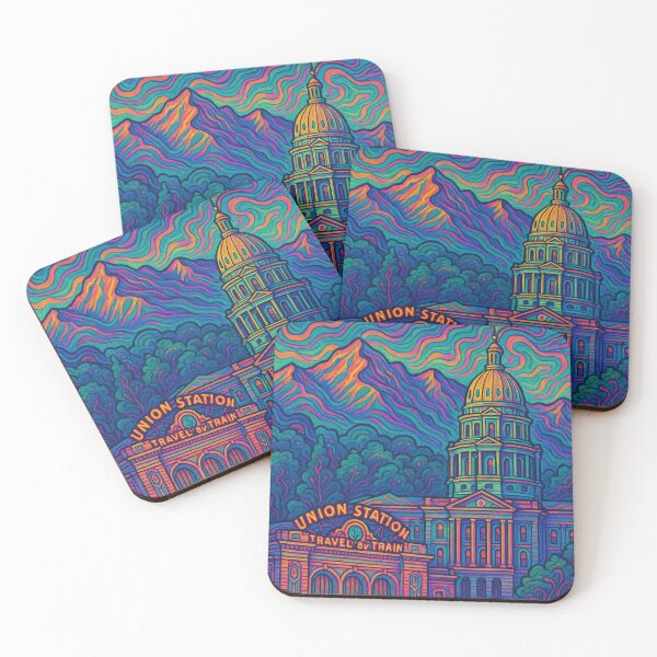 Item preview, Psychedelic Denver Skyline | Trippy Cityscape Wall Art | Vibrant Urban Poster | Retro Groovy Denver Artwork | Neon Surreal Colorado Vibes designed and sold by PaintedPixels01.