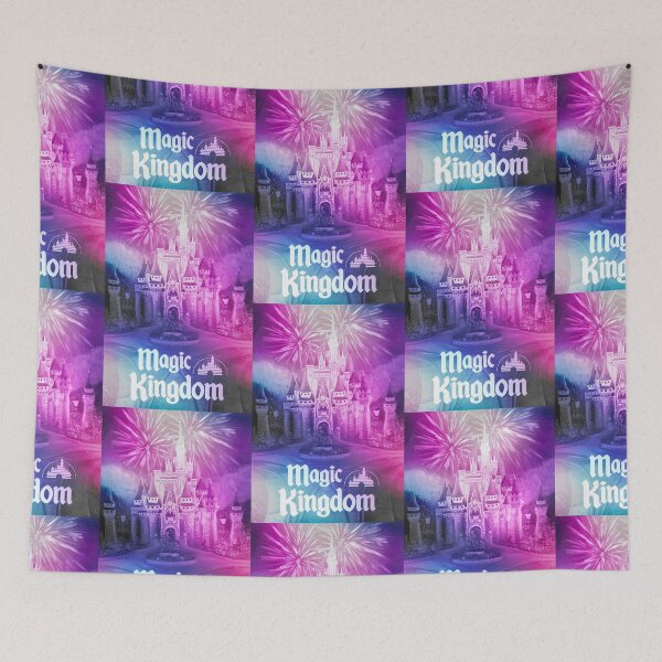 Item preview, Magic Kingdom Jewel Toned w/ Text – Fireworks Oil Painting designed and sold by larrypnts.