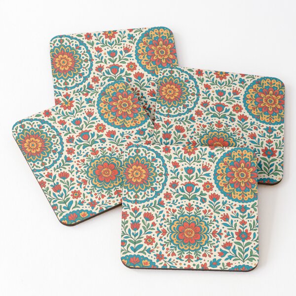 Item preview, Folk Art Seamless Floral Pattern designed and sold by SassyArtistry.