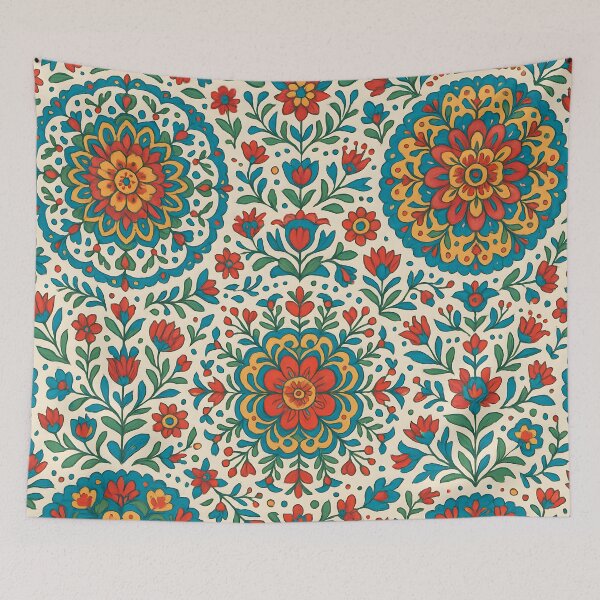 Item preview, Folk Art Seamless Floral Pattern designed and sold by SassyArtistry.