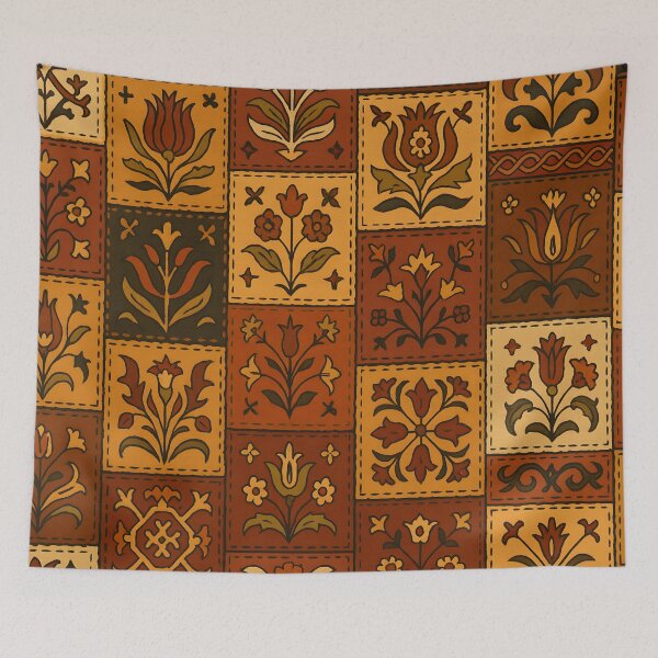 Item preview, Folk Tile Pattern in Earth Tones designed and sold by SassyArtistry.