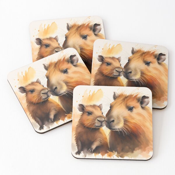 Item preview, Baby and Mama Capybaras designed and sold by Glimmersmith.