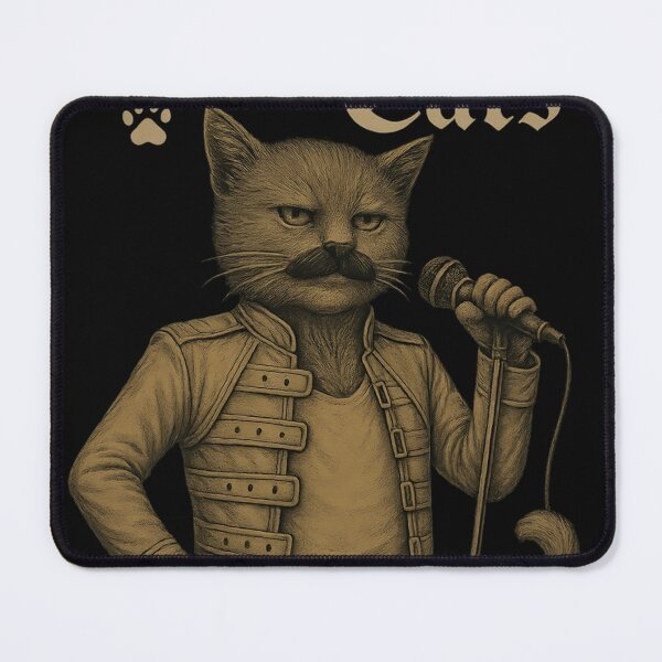 Item preview, Queen of the Cats – Freddie Mercury Cat T-Shirt | Funny Queen Band Parody designed and sold by bvnf.