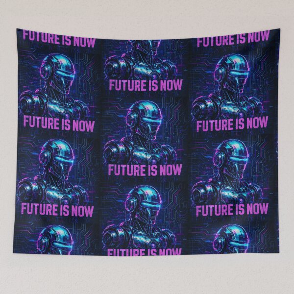 Item preview, Neon Chrome Cyberpunk Robot – Futuristic Glitch Art in Vaporwave Aesthetic designed and sold by Psycho-Crazy.