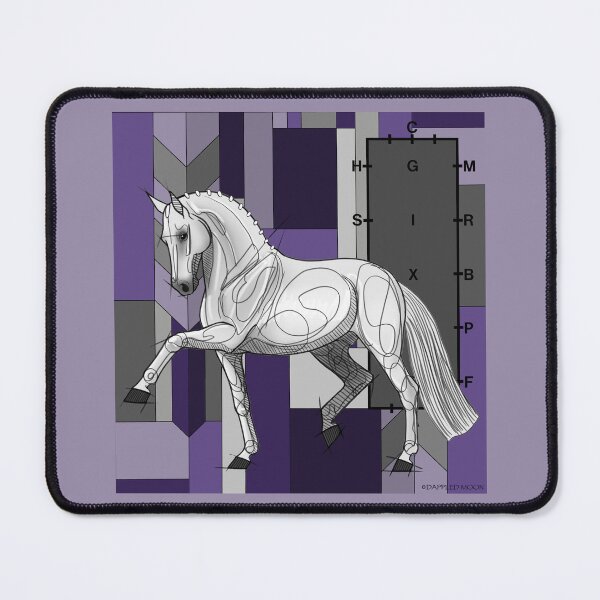 Item preview, Grey Dressage Horse on Purple Geometric Background designed and sold by DappledMoon.