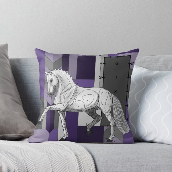 Item preview, Grey Dressage Horse on Purple Geometric Background designed and sold by DappledMoon.