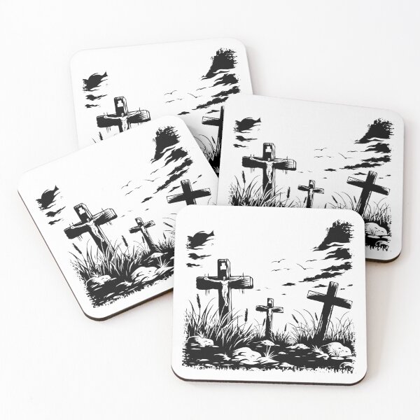 Item preview, Calvary Crosses – Black and White Christian Crucifixion Art designed and sold by inkoutninja.