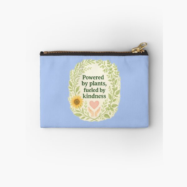 Item preview, Powered by Plants, Fueled by Kindness – Watercolor Botanical Heart Wreath designed and sold by Twittlefish.