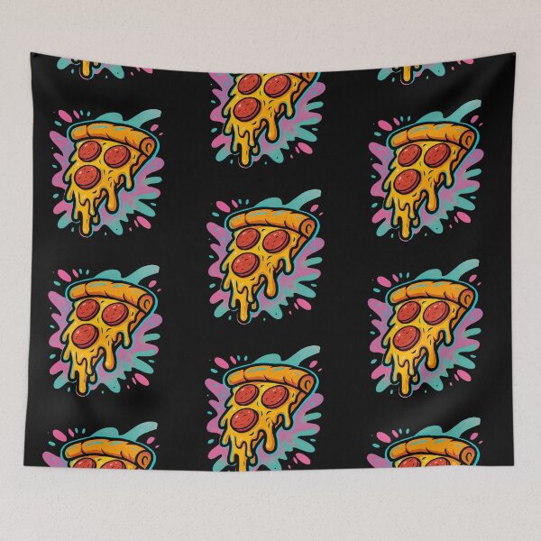 Item preview, Melting 90s Pizza Slice – Retro Cartoon Neon Junk Food Art designed and sold by Psycho-Crazy.