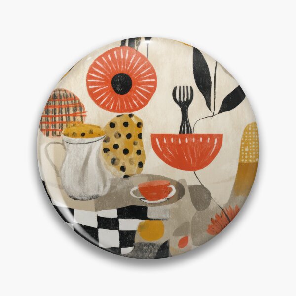 Item preview, Quirky Tableware with Checker Accents and Bold Florals (Seamless Pattern) designed and sold by dawnleblanc55.