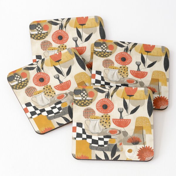 Item preview, Quirky Tableware with Checker Accents and Bold Florals (Seamless Pattern) designed and sold by dawnleblanc55.