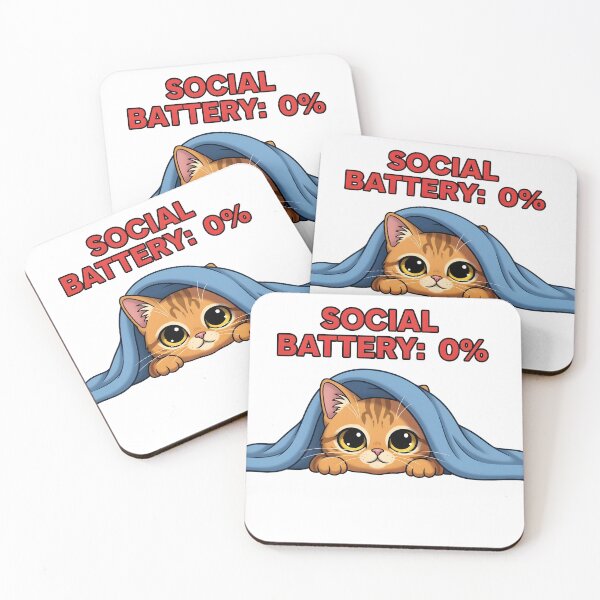 Item preview, Social Battery Zero Hiding Ginger Cat designed and sold by Jill Nightingale.