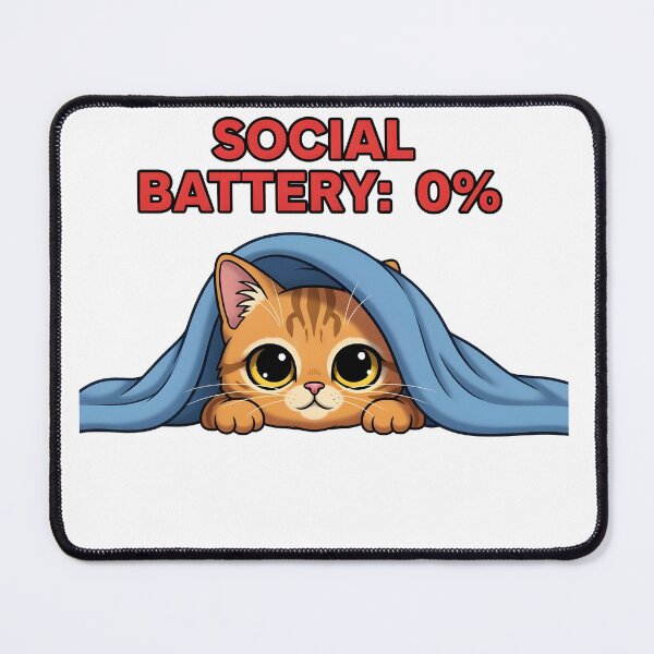 Item preview, Social Battery Zero Hiding Ginger Cat designed and sold by Jill Nightingale.