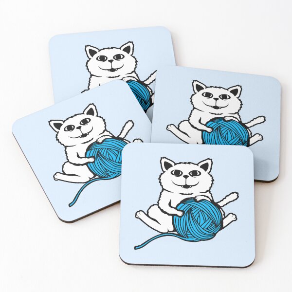Item preview, Cat ball wool thread ball of wool sewing knitting designed and sold by shirt-o-mat.