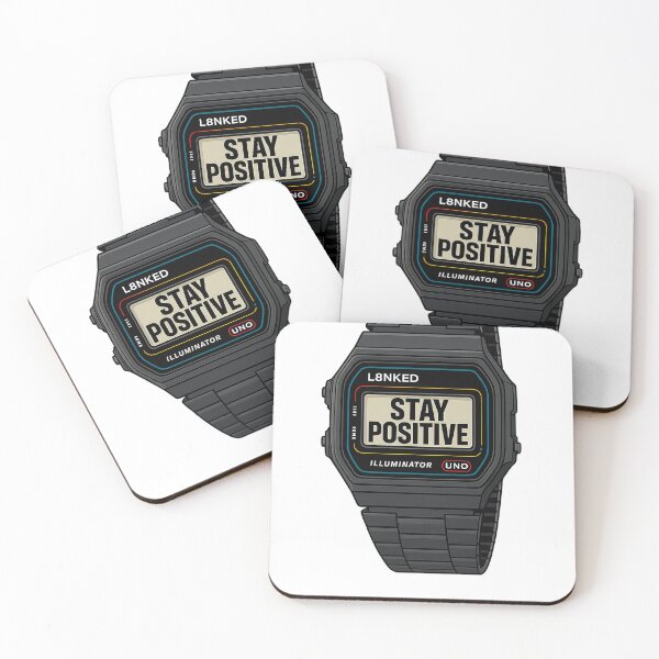 Item preview, L8NKED Retro stay positive digital watch  designed and sold by L8nked.