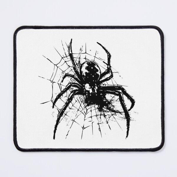 Item preview, Realistic Spider on Web – Grunge Black and White Horror Art designed and sold by inkoutninja.