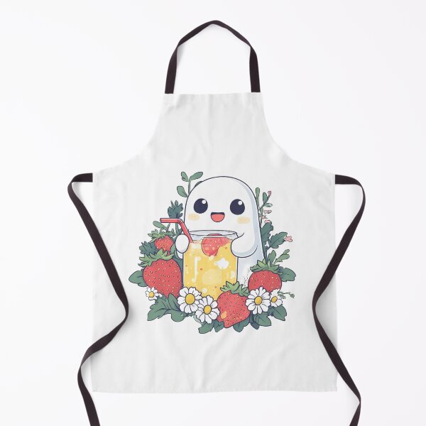 Item preview, Summerween Cute Ghost with Strawberries designed and sold by ColorFlowArt.