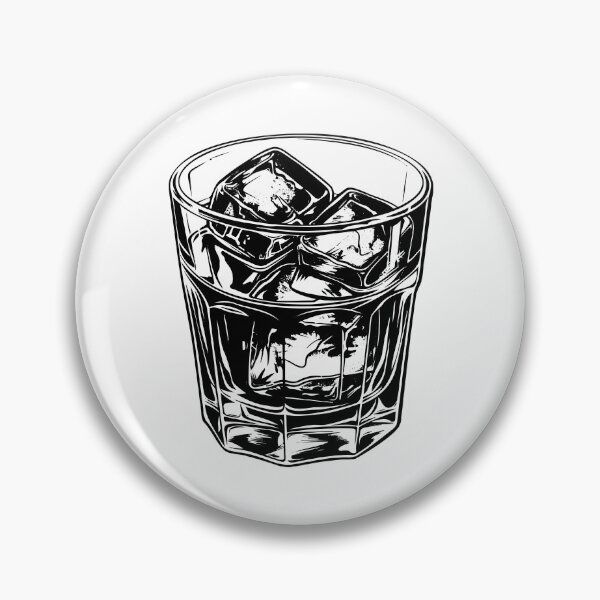 Item preview, Whiskey Glass with Ice – Bold Black and White Barware Art designed and sold by inkoutninja.