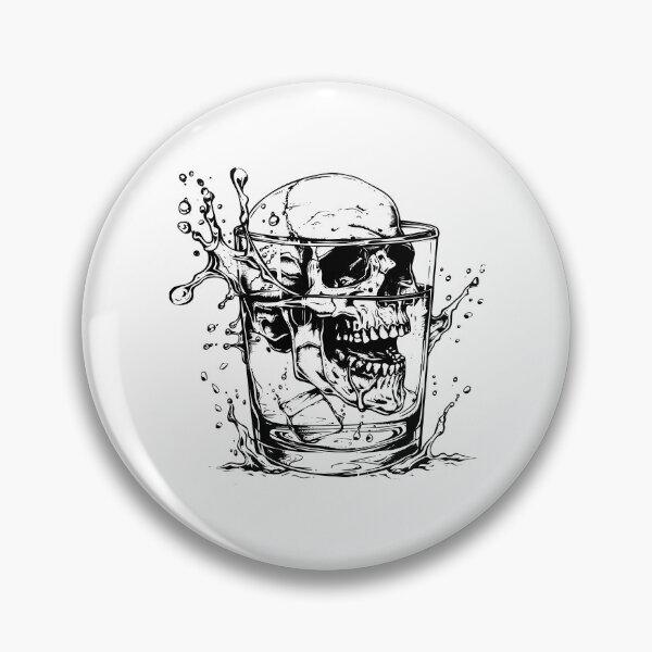 Item preview, Skull in Glass – Dark Surreal Black and White Horror Art designed and sold by inkoutninja.