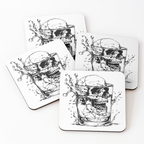 Item preview, Skull in Glass – Dark Surreal Black and White Horror Art designed and sold by inkoutninja.
