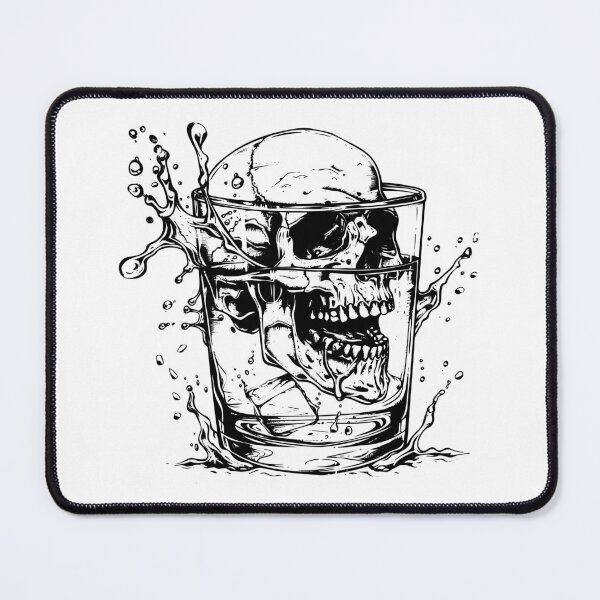 Item preview, Skull in Glass – Dark Surreal Black and White Horror Art designed and sold by inkoutninja.