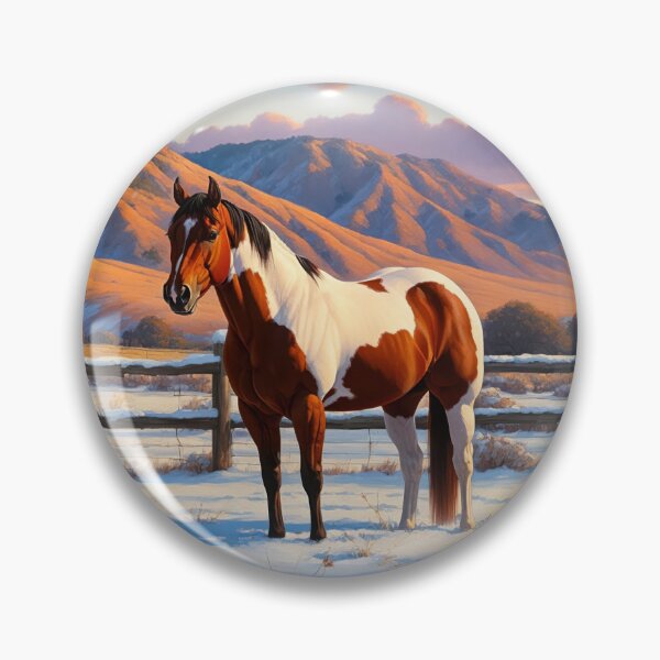 Artikelvorschau, Bay Paint Horse Pinto Quarter Horse im Schnee entworfen und verkauft von csforest.