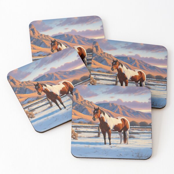 Item preview, Bay Paint Horse Pinto Quarter Horse in Snow designed and sold by csforest.