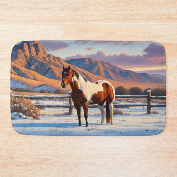 Item preview, Bay Paint Horse Pinto Quarter Horse in Snow designed and sold by csforest.