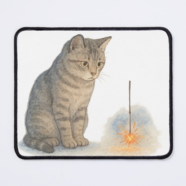 Item preview, Cat and sparkler designed and sold by mayhaku.