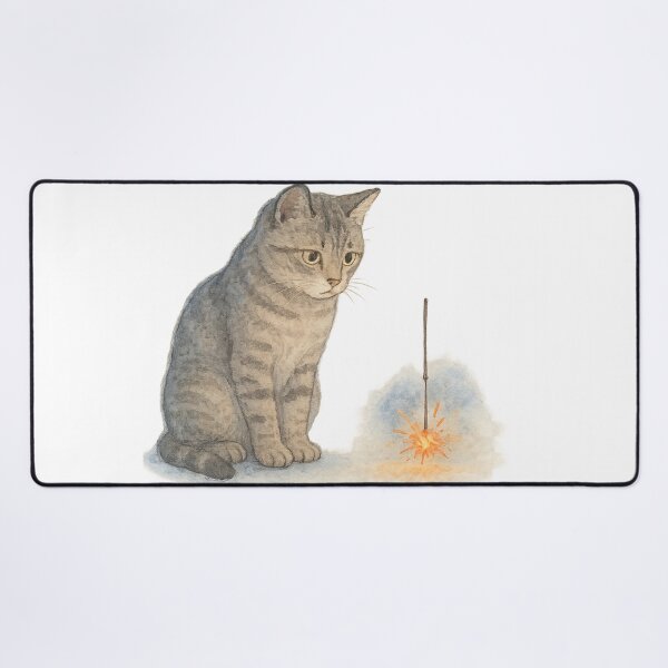 Item preview, Cat and sparkler designed and sold by mayhaku.