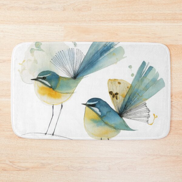 Item preview, Elegant Pen and Ink Illustration of Two New Zealand Fantail Birds with Watercolor Detail designed and sold by dawnleblanc55.