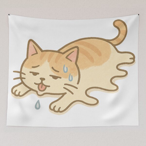 Item preview, Cat melting in the heat designed and sold by mayhaku.
