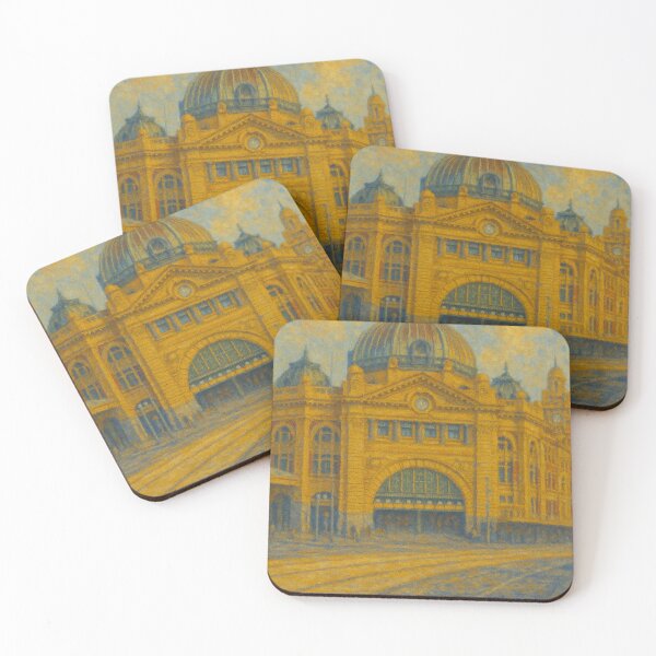 Item preview, Flinders Street Station – Impressionist Style designed and sold by FairDinkumThreads.