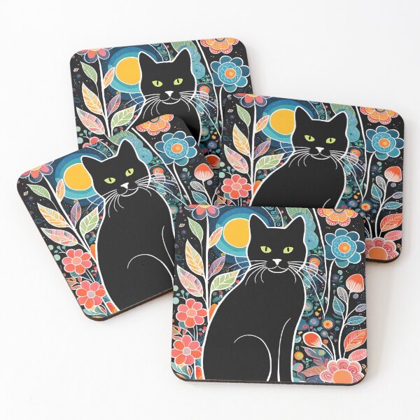 Item preview, Whimsical Abstract Flowery Cat designed and sold by artedamensagem.