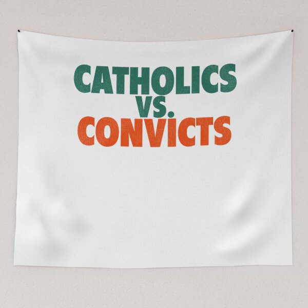 Item preview, Catholics Vs. Convicts Retro 1988 Football Game designed and sold by JustPOD.