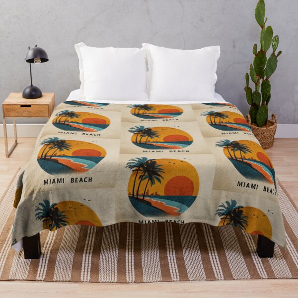 Item preview, Vintage Miami Beach Sunset Wall Art with Palm Trees and Skyline Silhouette designed and sold by myfavoritesm4.