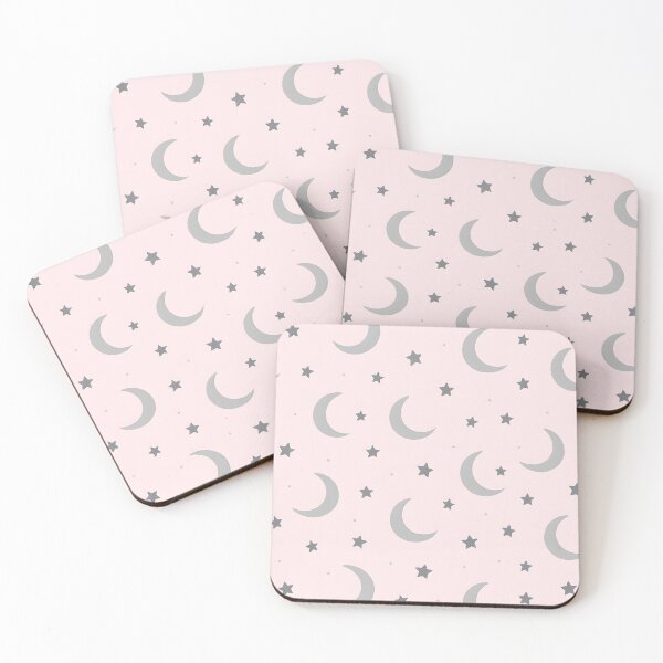 Item preview, Crescent Moon and Star Pattern in Soft Pink designed and sold by SassyArtistry.