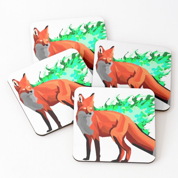 Item preview, Emerald Fire Fox – Low Poly Style designed and sold by Just-Draws-22.