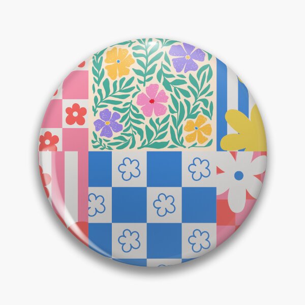 Item preview, Retro Floral Checkerboard Pattern – Colorful Vintage Flower Design designed and sold by lunacustomsph.
