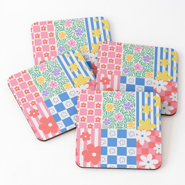 Item preview, Retro Floral Checkerboard Pattern – Colorful Vintage Flower Design designed and sold by lunacustomsph.
