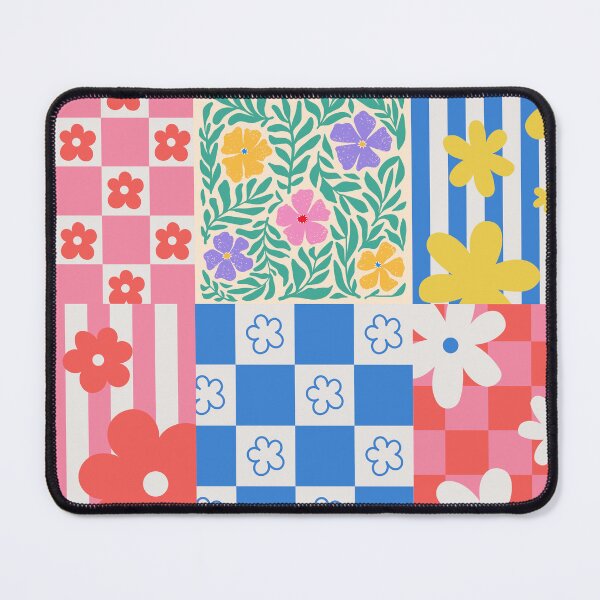 Item preview, Retro Floral Checkerboard Pattern – Colorful Vintage Flower Design designed and sold by lunacustomsph.