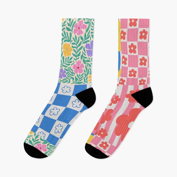 Item preview, Retro Floral Checkerboard Pattern – Colorful Vintage Flower Design designed and sold by lunacustomsph.