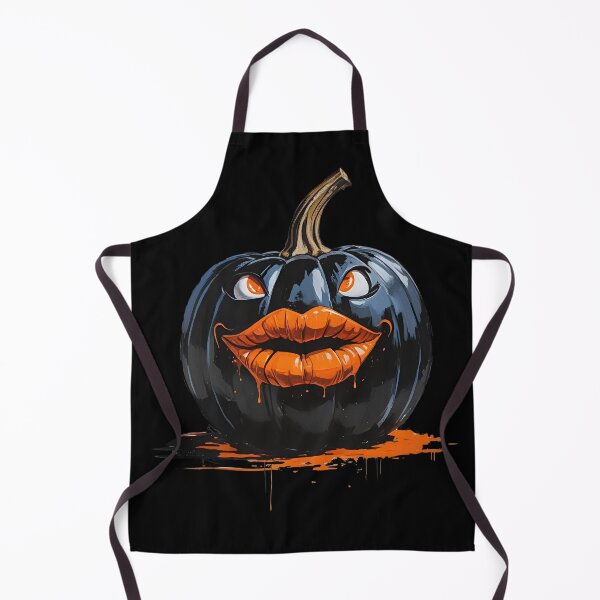 Item preview, Black pumpkin with orange kissing lips Halloween designed and sold by angel-cat-22.