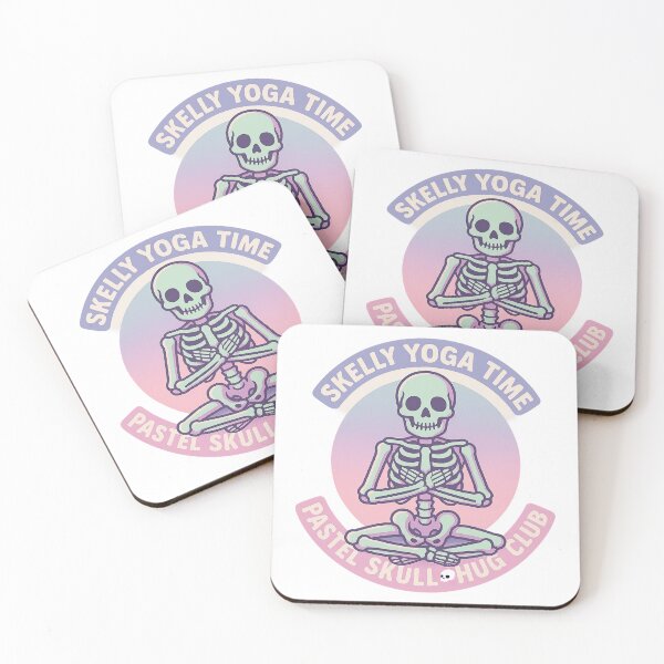 Item preview, Skelly Yoga Time Pastel Skeleton | Cute Halloween Skull Hug Club Design designed and sold by CustomPhoneTech.