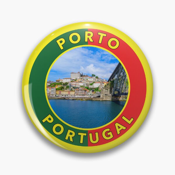 Artikelvorschau, Porto, Portugal, rundes Emblem entworfen und verkauft von travelwitheric.