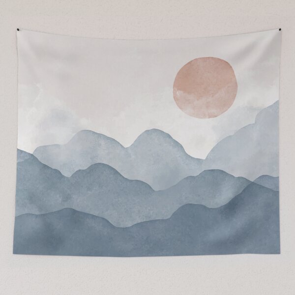 Item preview, Boho Sunset Mountain Landscape Tapestry  designed and sold by OneWorldLove.