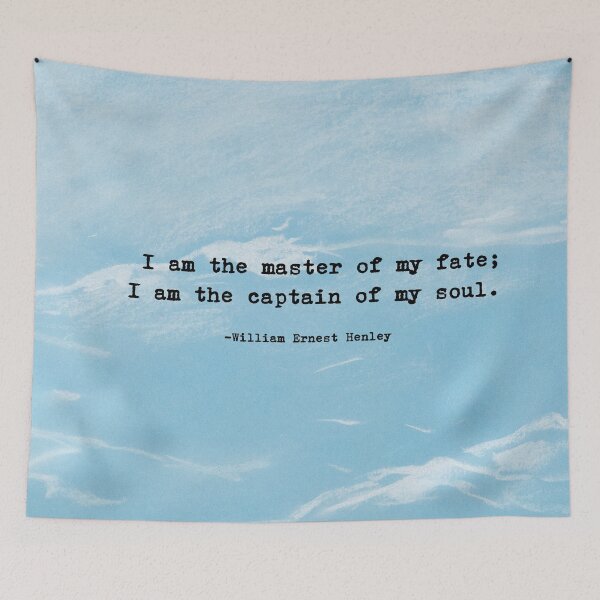 Item preview, I Am the Master of My Fate Motivational Tapestry designed and sold by OneWorldLove.