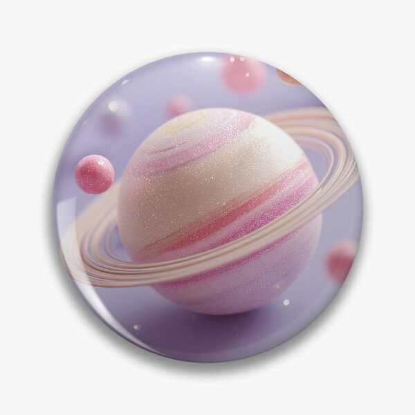 Artikelvorschau, Pastell Planet mit Ringen – Niedliche kosmische 3D-Kunst entworfen und verkauft von StudioDina.