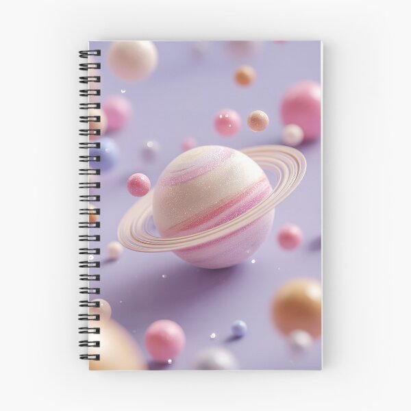 Artikelvorschau, Pastell Planet mit Ringen – Niedliche kosmische 3D-Kunst entworfen und verkauft von StudioDina.
