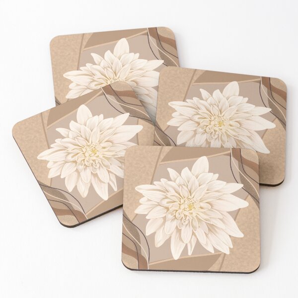 Item preview, Elegant Beige Dahlia Floral Art designed and sold by Designkarte.